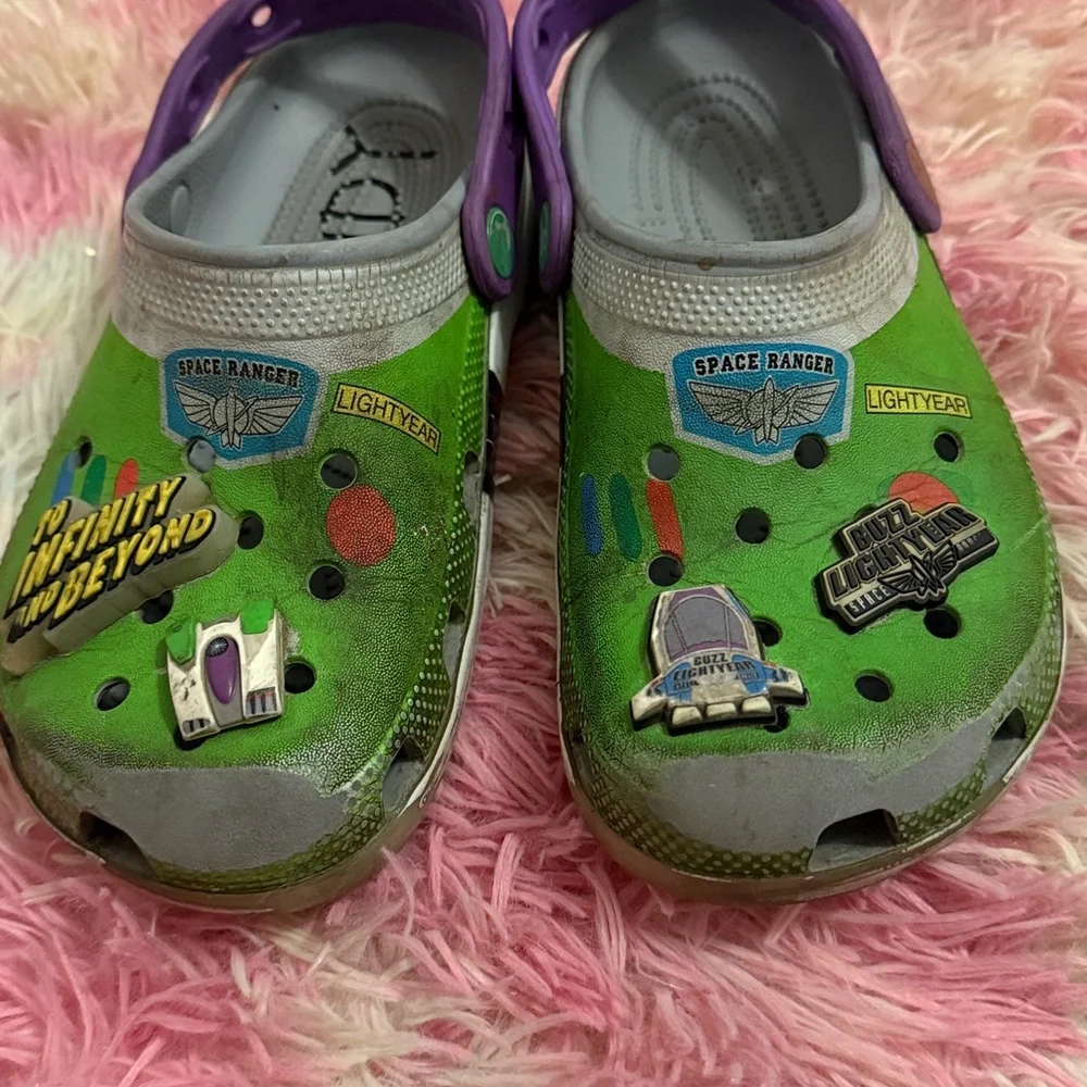 CROCS Kids Water Shoes - Green and Purple